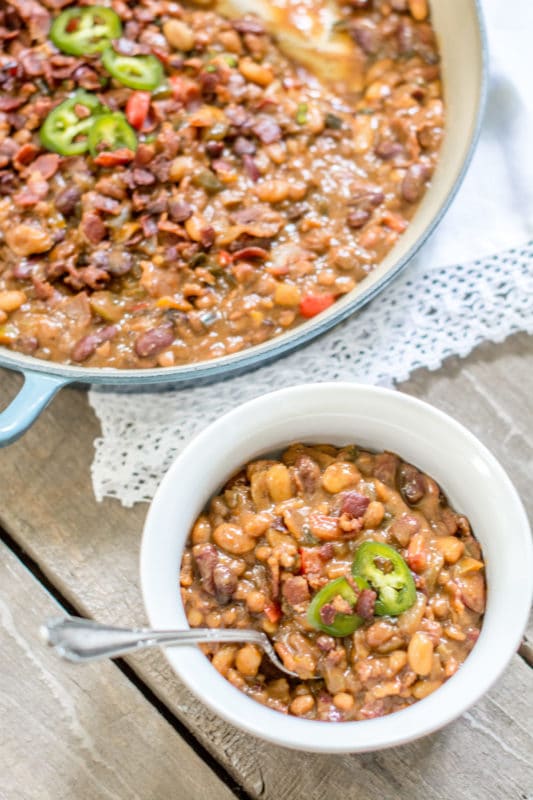 The Best Loaded and Smokin' BBQ Beans - Little Figgy Food