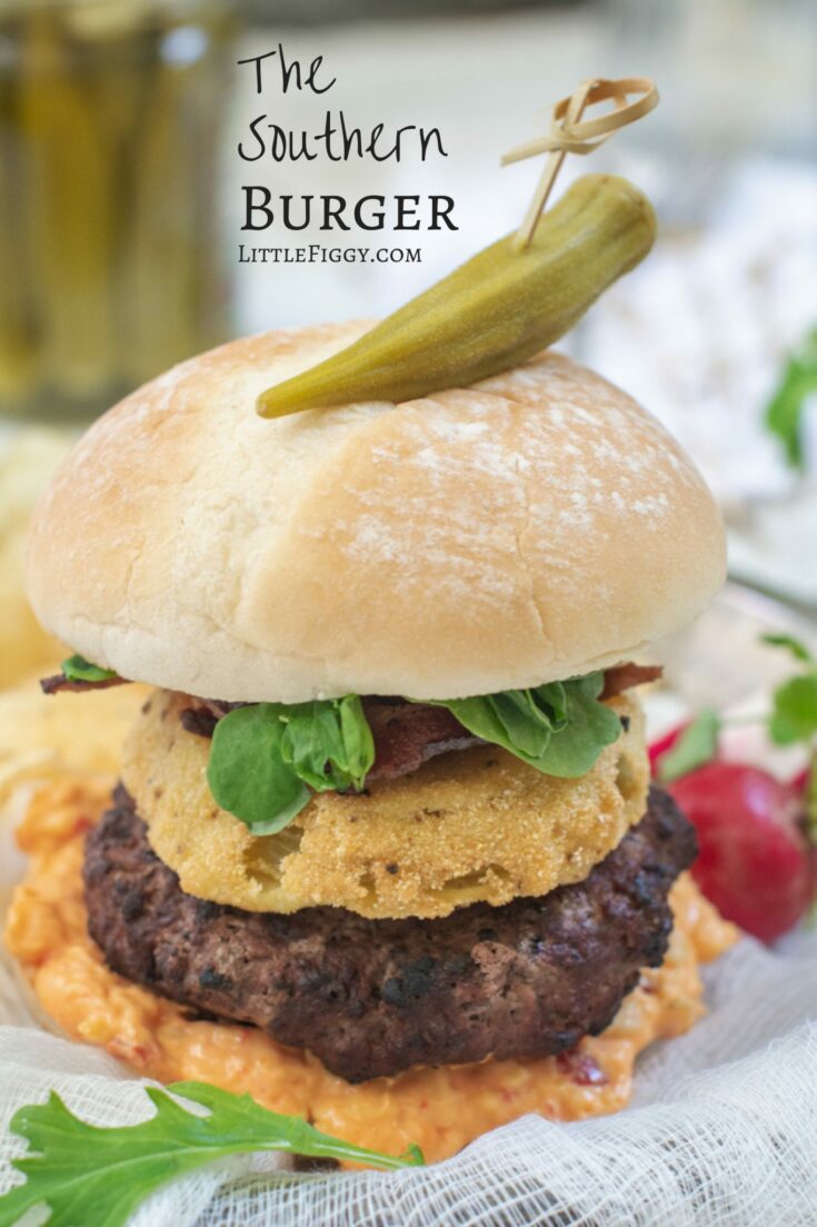 The Southern Burger Recipe with Fried Green Tomatoes - Little Figgy Food