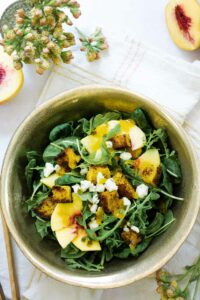 Easy to make Farmers Arugula Peach Salad