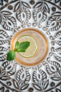 Old Cuban Cocktail with mint garnish